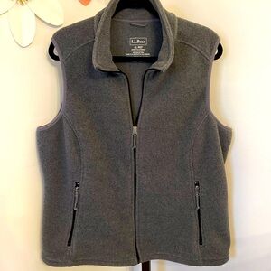 LL Bean Vest Womens Small Fleece Sleeveless Casual Zip Pockets Outdoors Gray XL